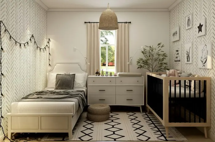 Kamar Bayi dan Orang Tua Bernuansa ala Skandinavia